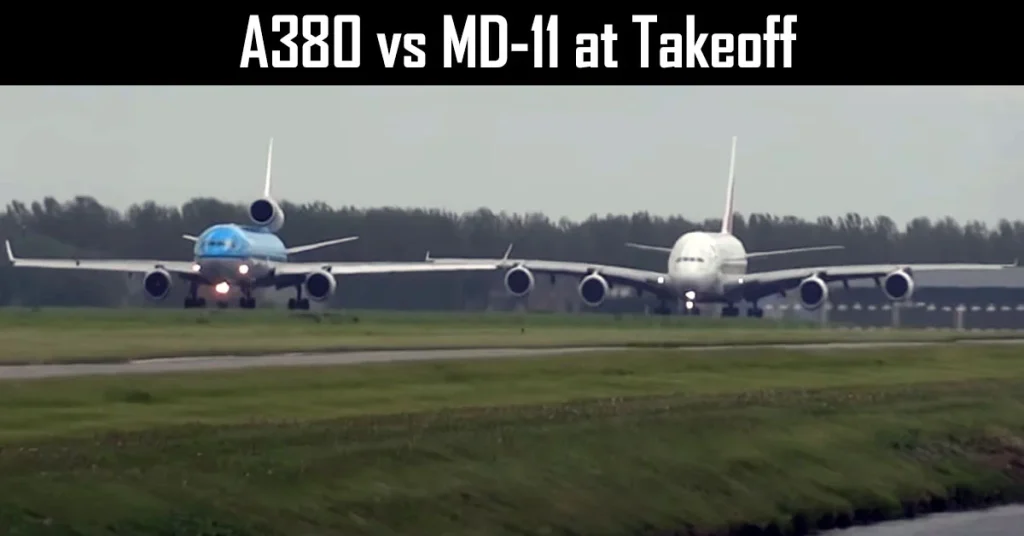 A380 vs MD-11 Airplanes at Takeoff