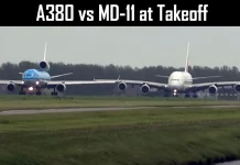 A380 vs MD-11 at Takeoff A380 vs MD-11 Airplanes at Takeoff
