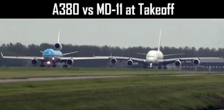 A380 vs MD-11 at Takeoff A380 vs MD-11 Airplanes at Takeoff