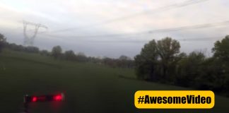 Crop Duster Flying Under Power Lines