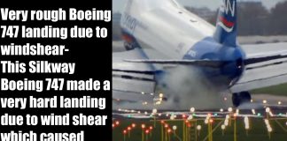 Very Rough Boeing 747 Landing Due to Windshear Very Rough Boeing 747 Landing