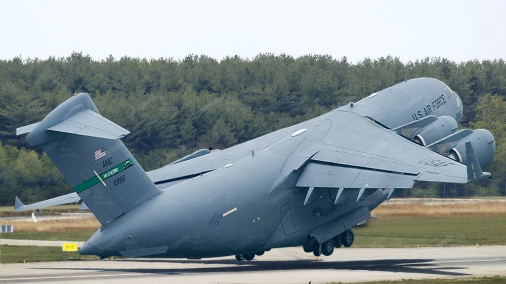 C-17 Plane in Action During Hypnotic Takeoff