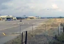 An extremely low flyby by a group of Sepecat Jaguars extremely low flyby by a group of Sepecat Jaguars