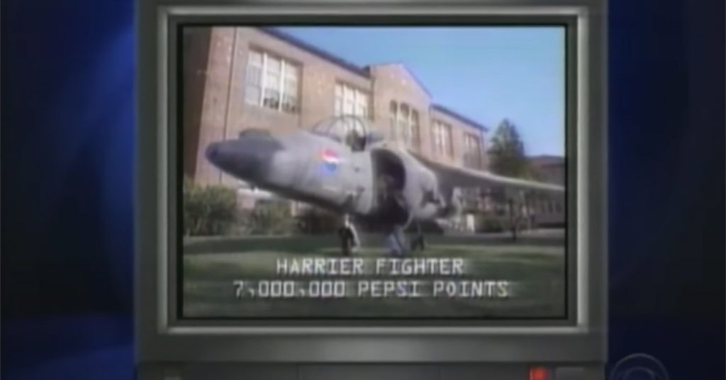 Pepsi Points for a Harrier Jet